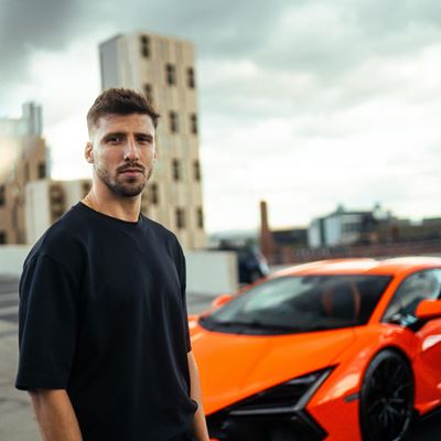 R ben Dias and Lamborghini Revuelto Manchester