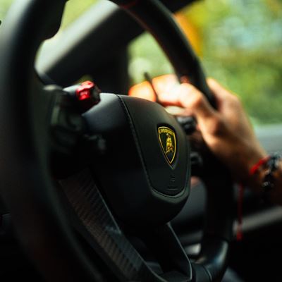 R ben Dias and Lamborghini Revuelto Manchester