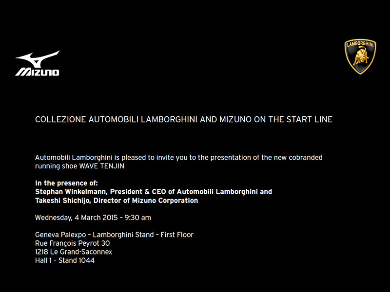 Collezione Automobili Lamborghini And Mizuno On The Start Line Collezione Automobili Lamborghini And Mizuno On The Start Line