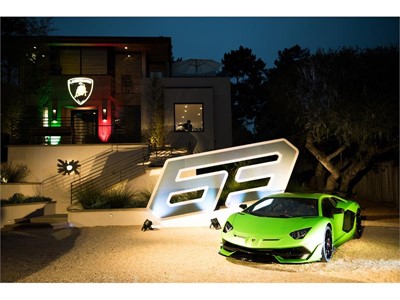 Aventador SVJ on display at Lamborghini Lounge Monterey
