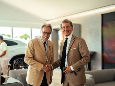 Duke of Richmond and Stephan Winkelmann Chairman and CEO Automobili Lamborghini