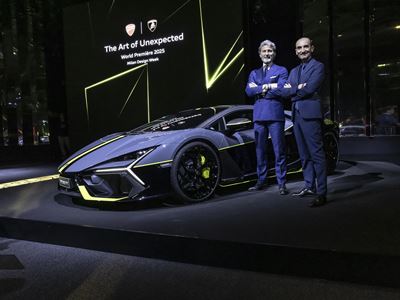 Stephan Winkelmann Chairman and CEO Automobili Lamborghini and Claudio Domenicali CEO Ducati