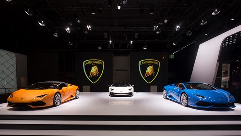 Lamborghini stand at the 2015 Frankfurt Motor Show