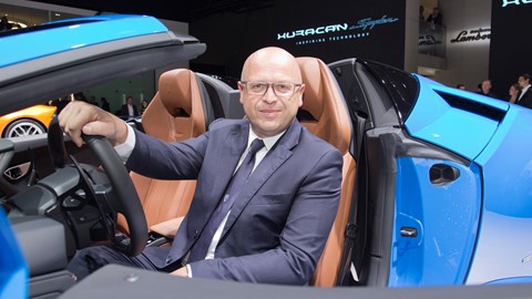 Filippo Perini, Head of Design, and The New Lamborghini Huracán LP 610-4 Spyder