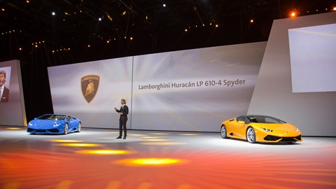 Stephan Winkelmann, President and CEO of Automobili Lamborghini and New Lamborghini Huracán LP 610-4 Spyder 2