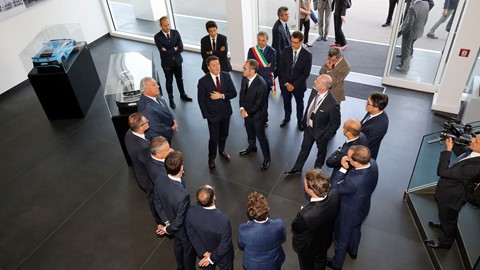 M. Renzi welcomed by the Automobili Lamborghini Management Board