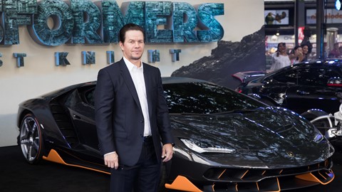 Mark Wahlberg and the Lamborghini Centenario at the premiere of Transformers, The Last Knight