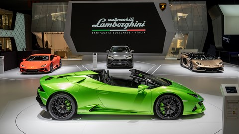 Lamborghini stand at Geneva Motor Show 2019