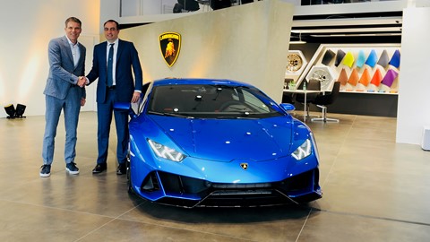 Lamborghini Zürich Grand Opening-left (Rene Hirsch, President Hirsch AG) - Right (Federico Foschini, Chief Commercial Of