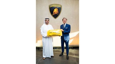 Lamborghini Dubai (lh)Bader AlJaziri-Brand Manager Lamborghini Dubai (rh)Stephan Winkelmann Chairman&CEO Automobili Lamb