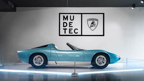 Lamborghini Miura Roadster. The unique 1968 example is on display at the MUDETEC in Sant’Agata Bolognese until 30 Novemb