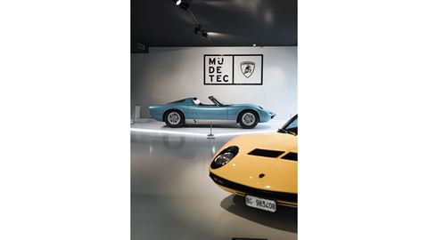 Lamborghini Miura Roadster. The unique 1968 example is on display at the MUDETEC in Sant’Agata Bolognese until 30 Novemb