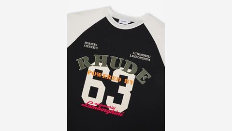 Rhude x Lamborghini Raglan Race Jersey TEE - Detail