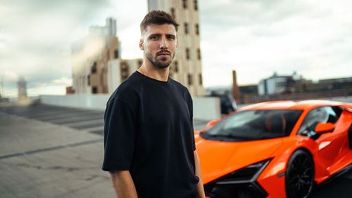R ben Dias and Lamborghini Revuelto Manchester