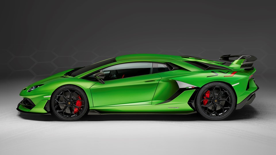 Aventador SVJ Studio Green side