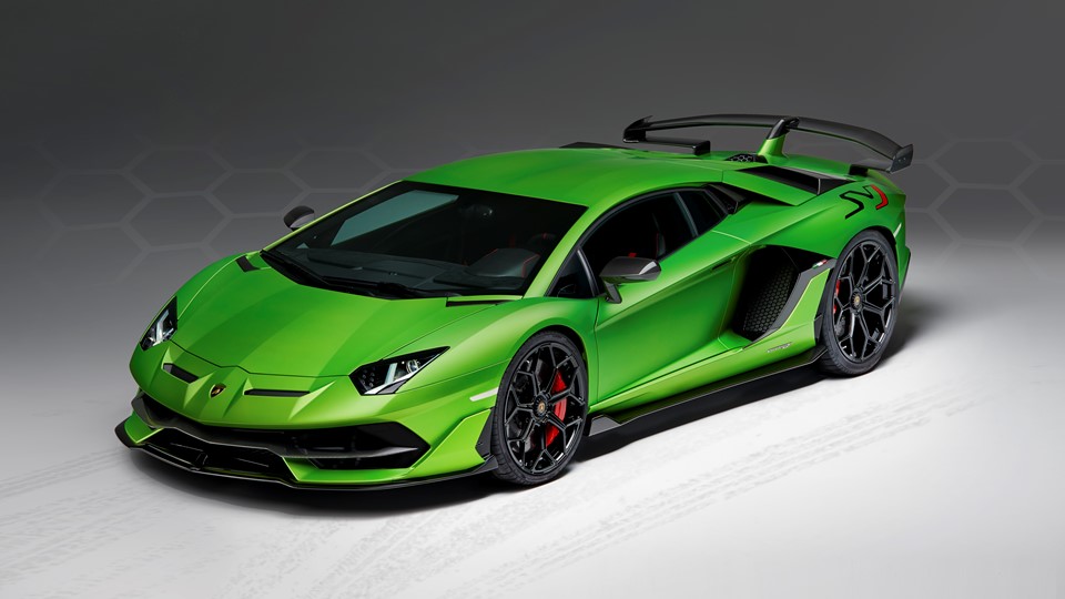 Aventador SVJ Studio Green 3-4 front