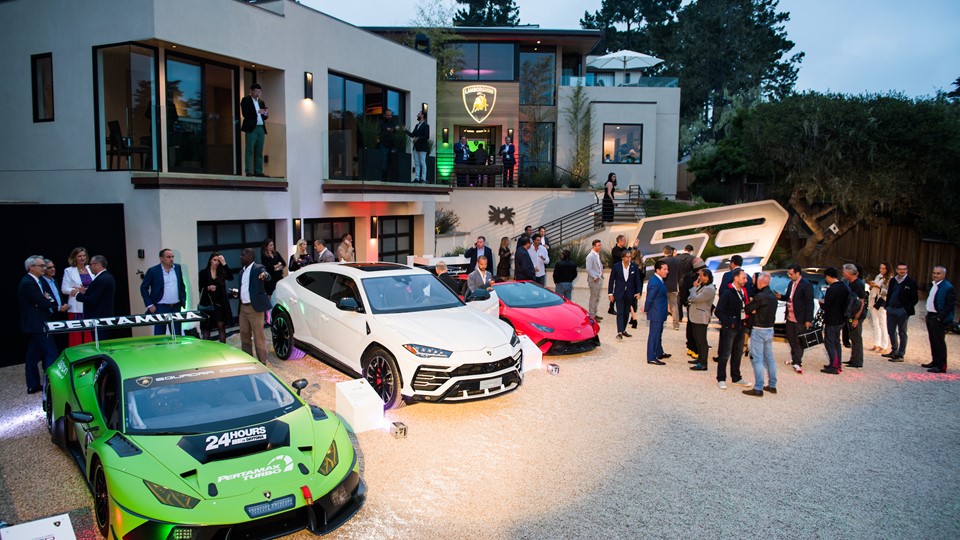 Lamborghini Models on display at Lamborghini Lounge Monterey