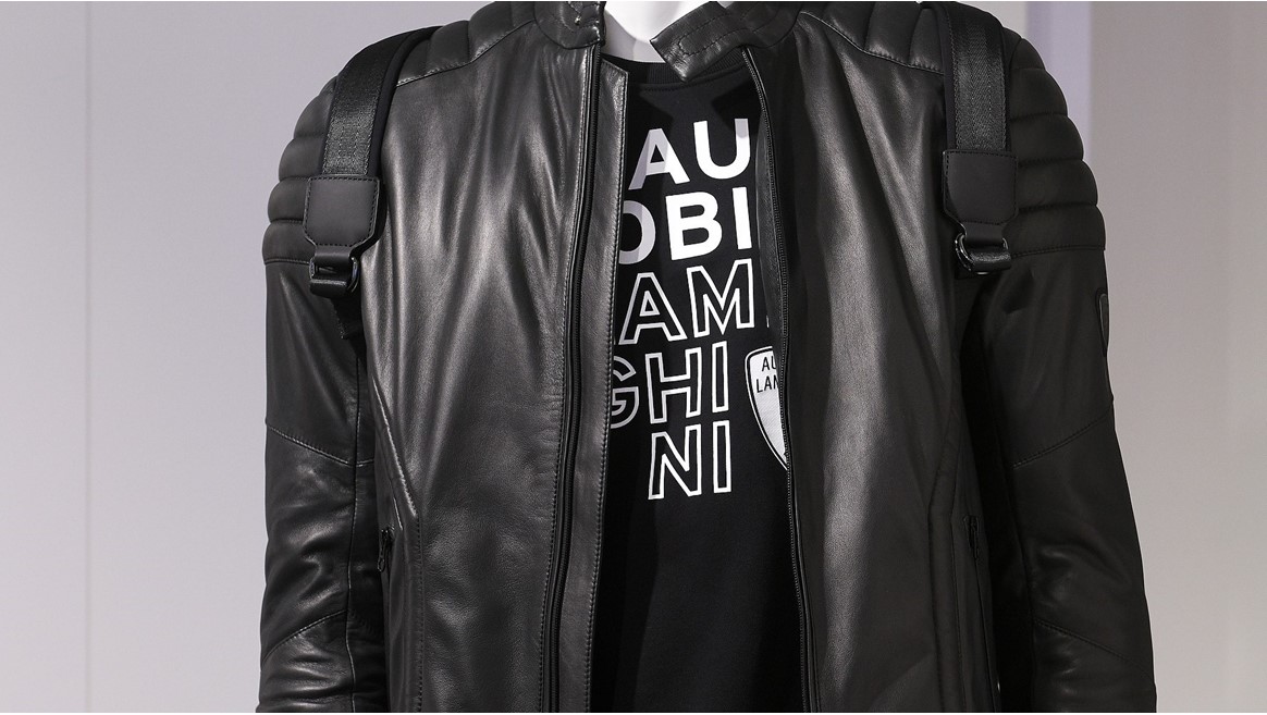 Automobili Lamborghini Menswaear Collection AI20-21 - Black leather biker