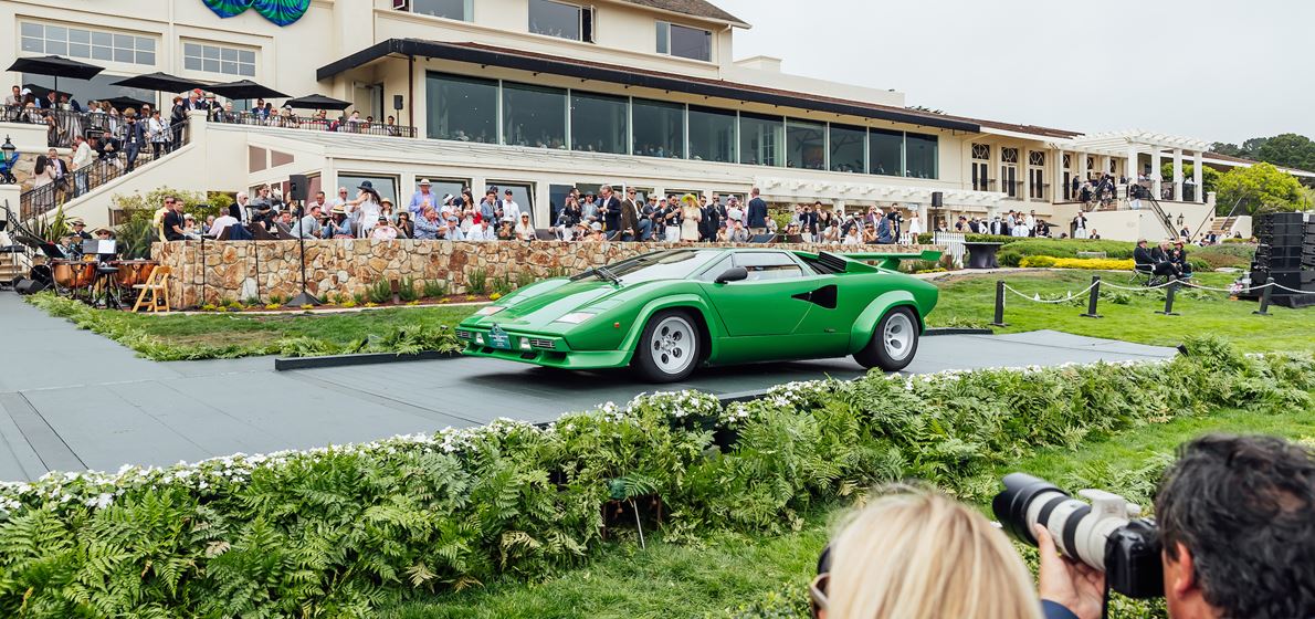 A celebration of the Lamborghini Countach at the Pebble Beach Concours d'Elegance (CA, USA). A speci