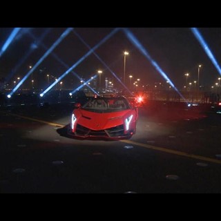 Lamborghini World Premiere of Veneno Roadster - €3.3 Million Super Sports Car Makes Public Debut on Italian Aircraft Car