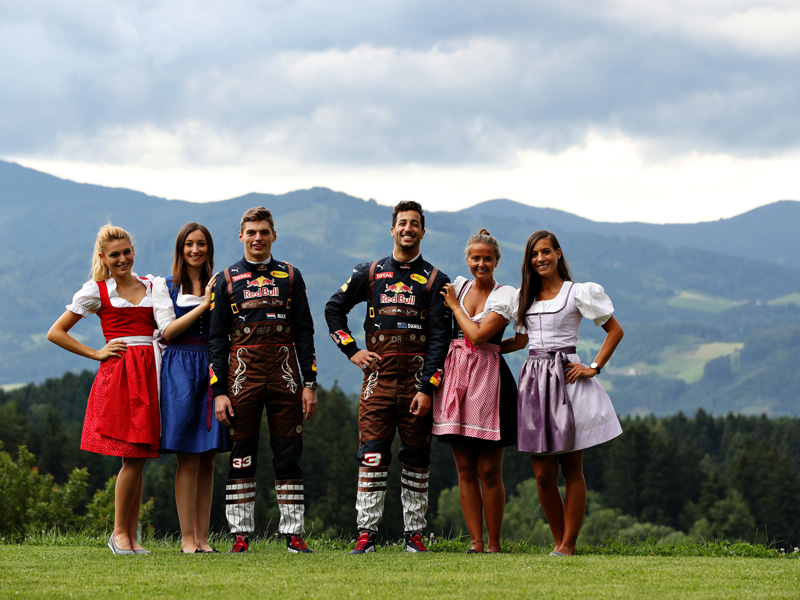 Red Bull Racing Drivers Hit Austria With Distinct Local Look Red Bull Racing Drivers Hit Austria With Distinct Local Look